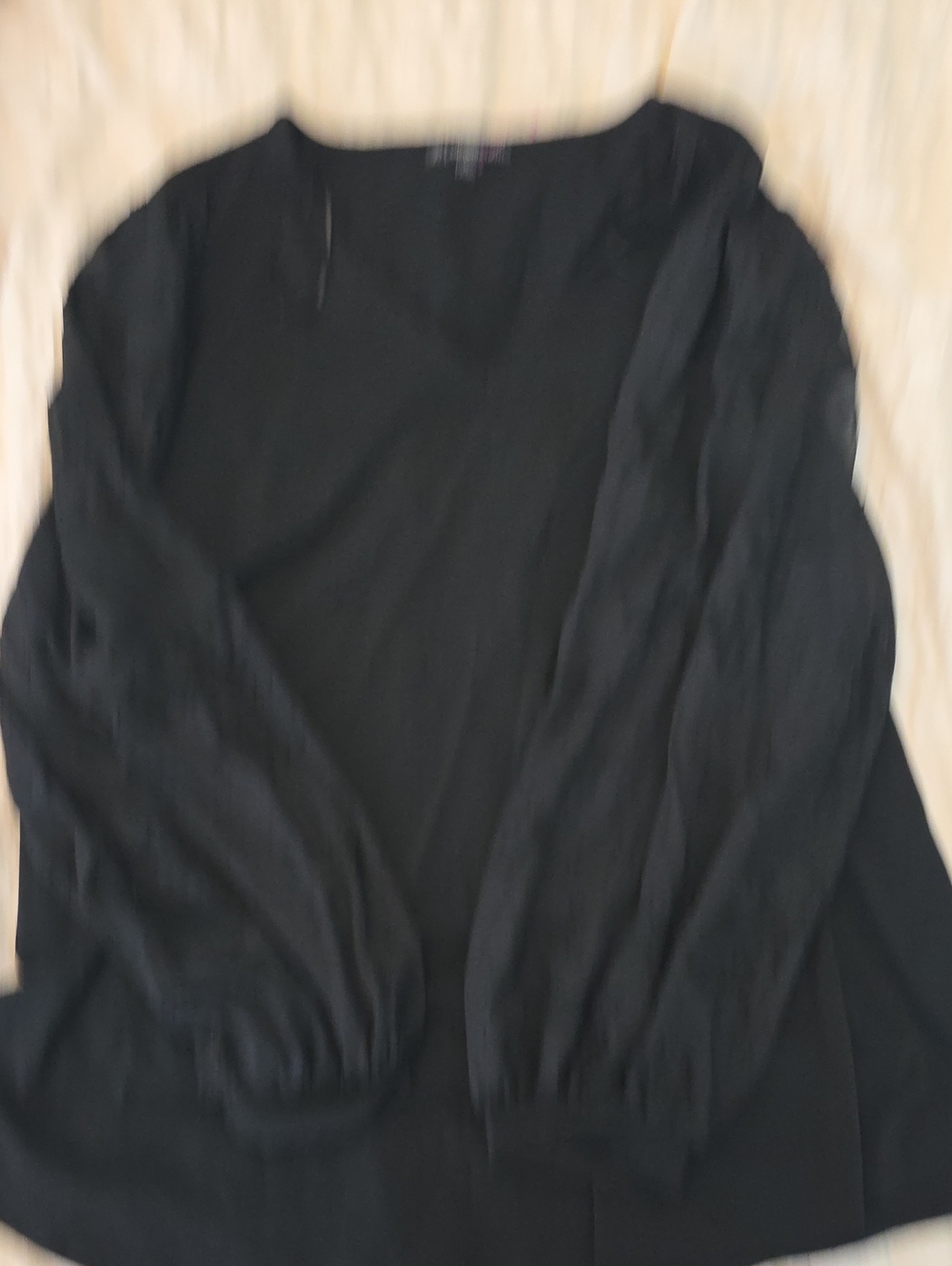 Adrianna Papprl Classic Black Women's Crewneck Blouse 2x